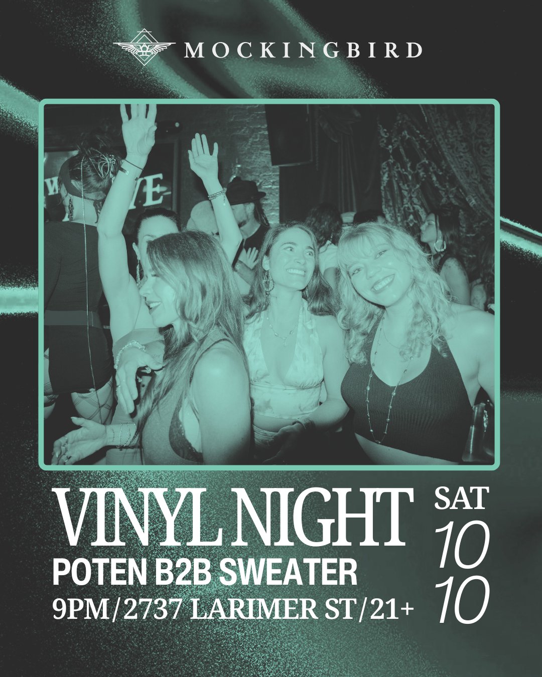 Poten b2b Sweater VINYL NIGHT flyer