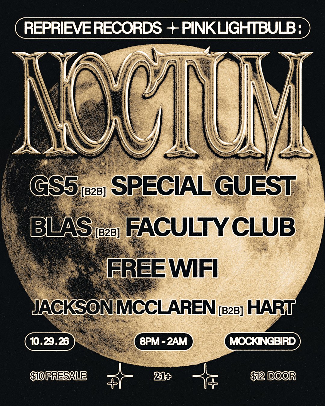 Pink Lightbulb + Reprieve Records pres: Noctum - flyer