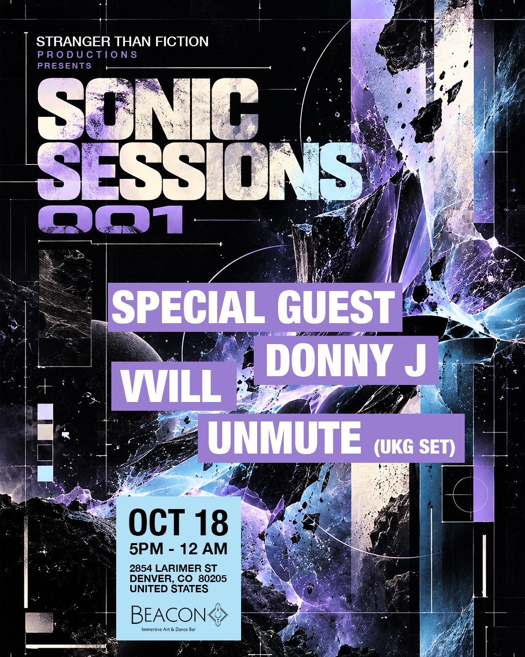 Sonic Session: Special Guest, Donny J, VVILL, Unmute flyer