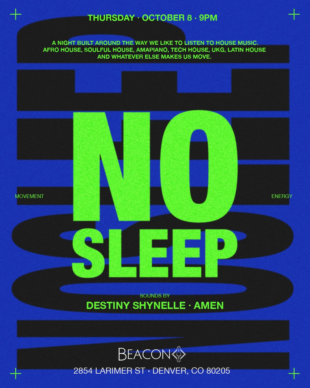 NO SLEEP flyer