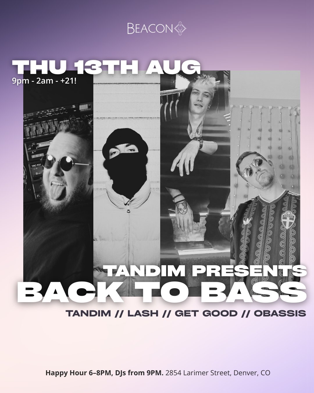 Tandim presents Back to Bass flyer